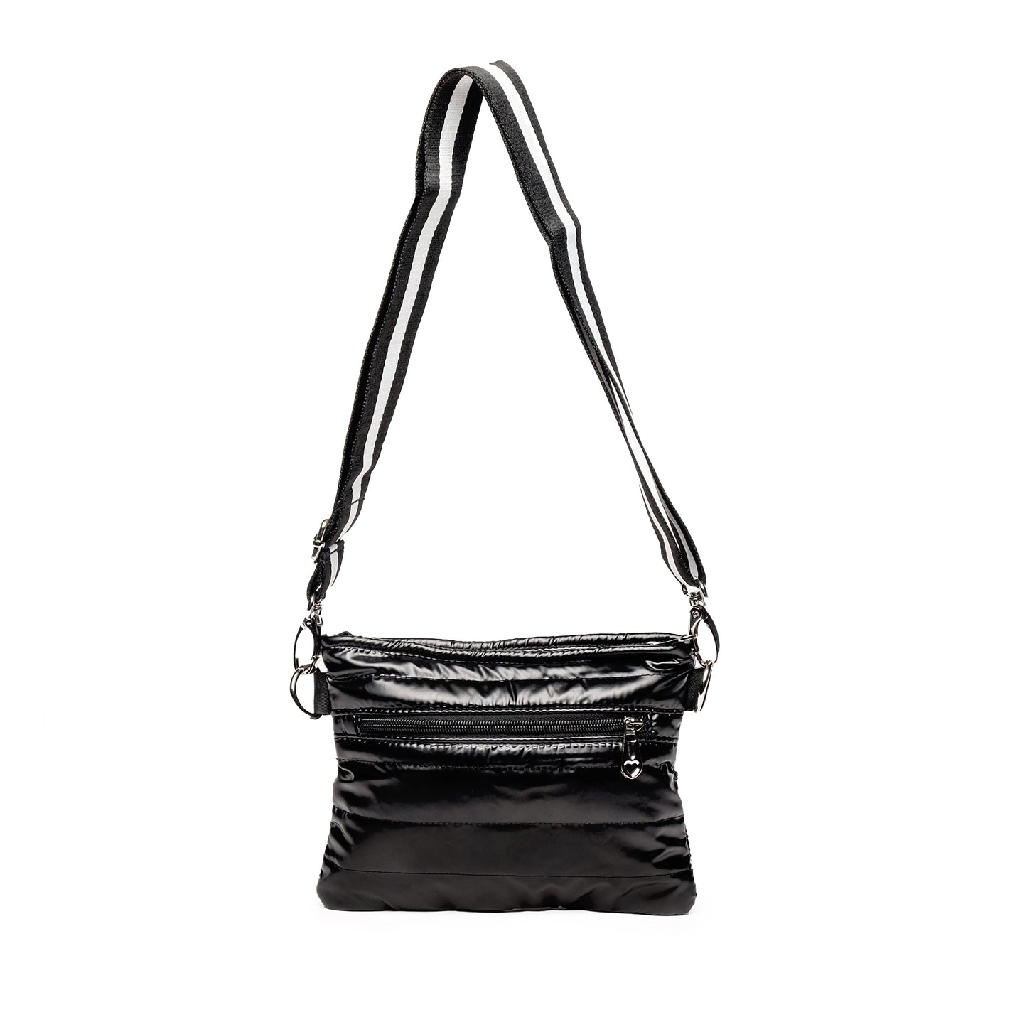 Black Padded Crossbody Belt Bag