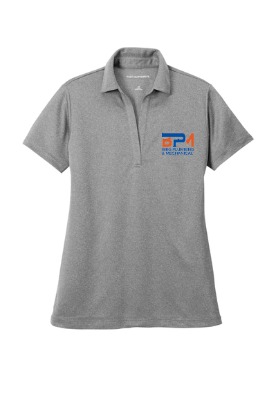 Bieg Plumbing Port Authority Ladies Heathered Silk Touch Performance Polo