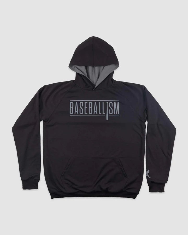 Baseballism - Classic Double Play Reversible Hoodie - Black/Grey