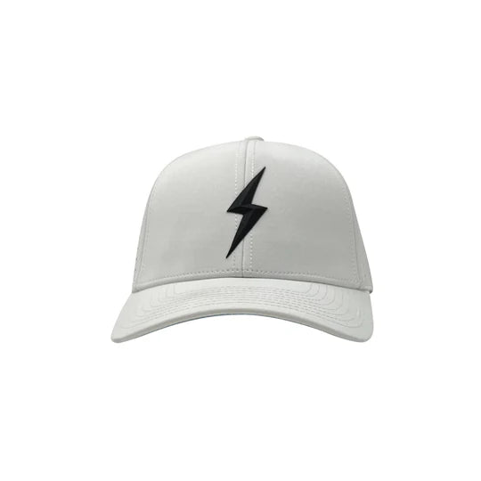 Bruce Bolt Classic 6-Panel Snapback Hat - White w/ Black Bolt