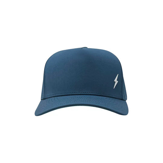 Bruce Bolt Standard 5-Panel Snapback Hat - Navy w/ White Bolt