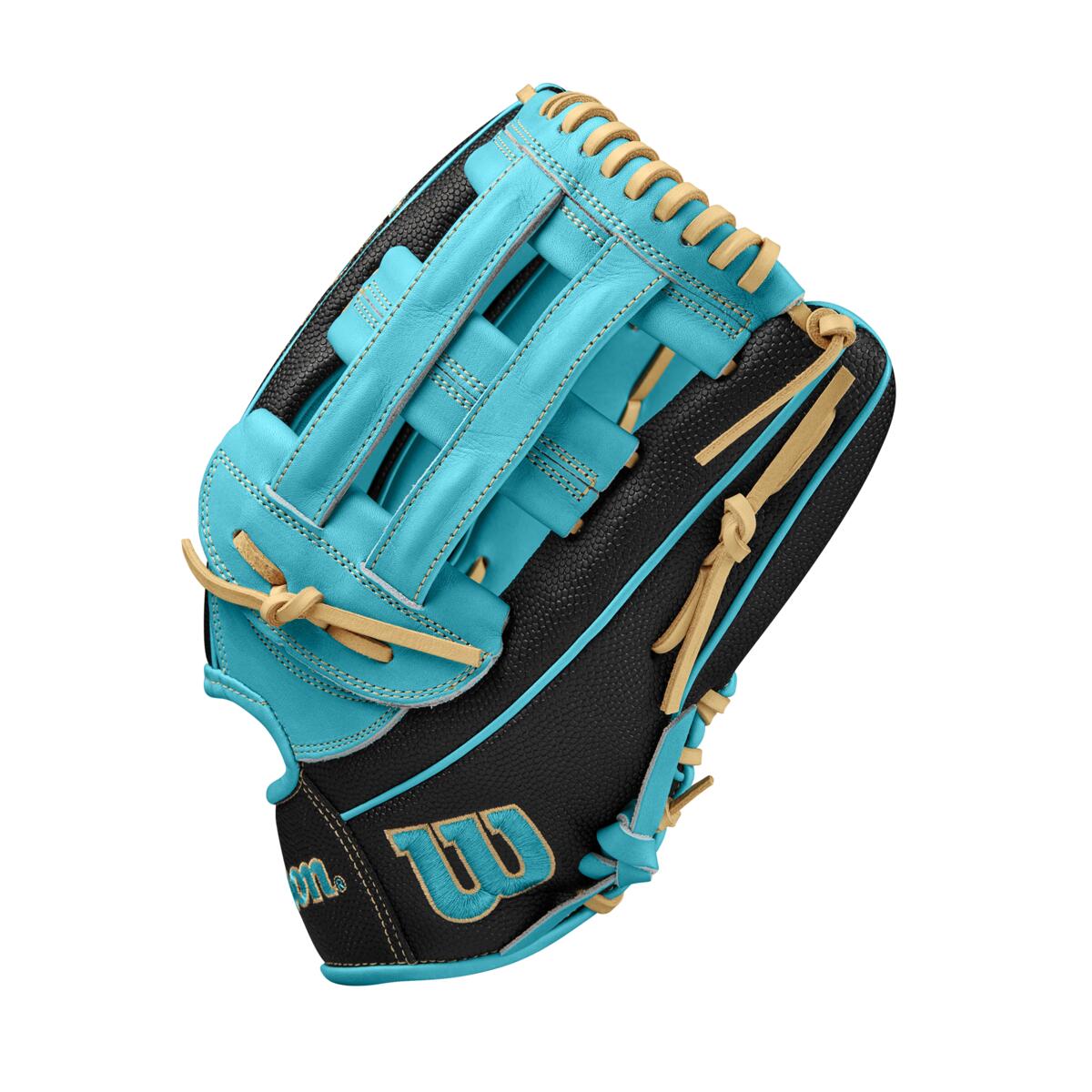 Wilson 2024 Fall A2000 PF50SS Black/Teal 12.25" Baseball Glove WBW1022771225