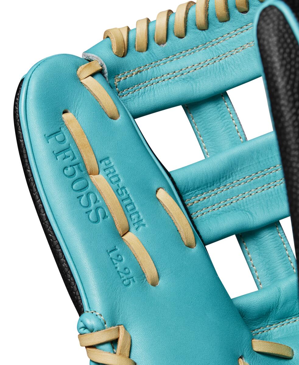 Wilson 2024 Fall A2000 PF50SS Black/Teal 12.25" Baseball Glove WBW1022771225