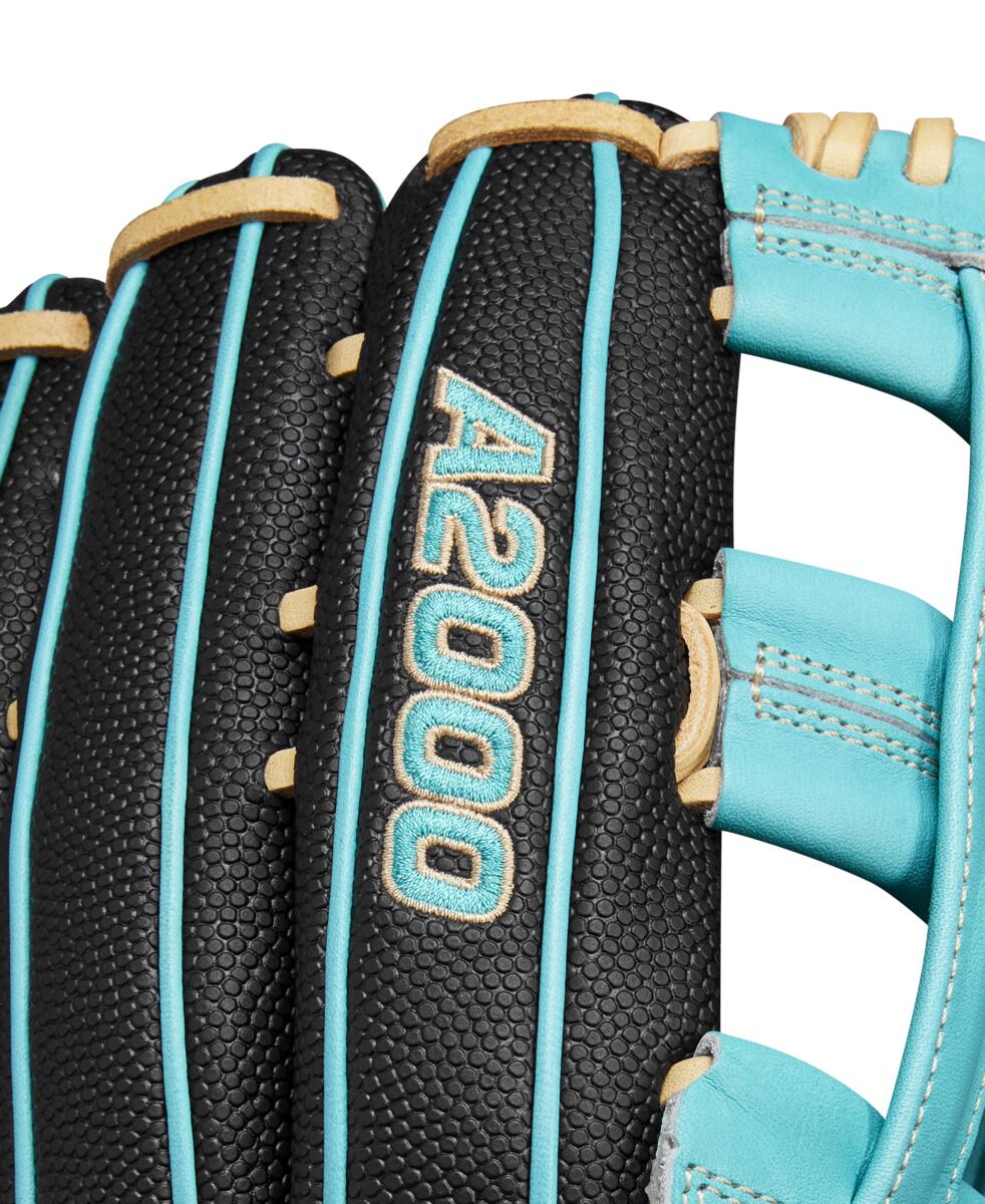 Wilson 2024 Fall A2000 PF50SS Black/Teal 12.25" Baseball Glove WBW1022771225