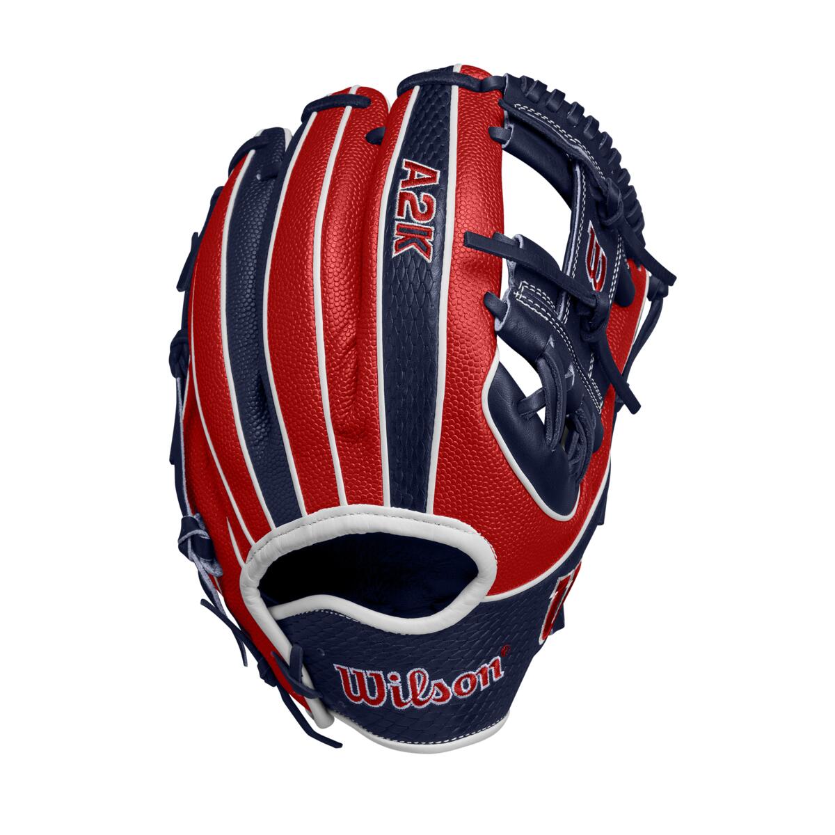 Wilson 2024 Fall A2K 1724SS Red/Navy 11.75" Baseball Glove WBW1026171175