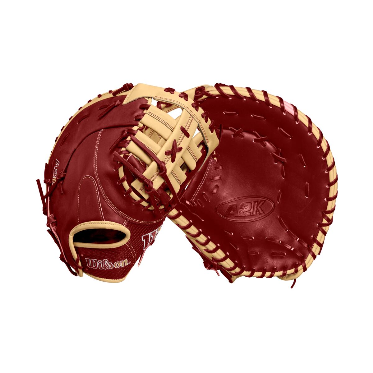 Wilson 2024 Fall A2K 1679 Red/Blonde 12.50" Baseball 1st Base Mitt WBW102684125