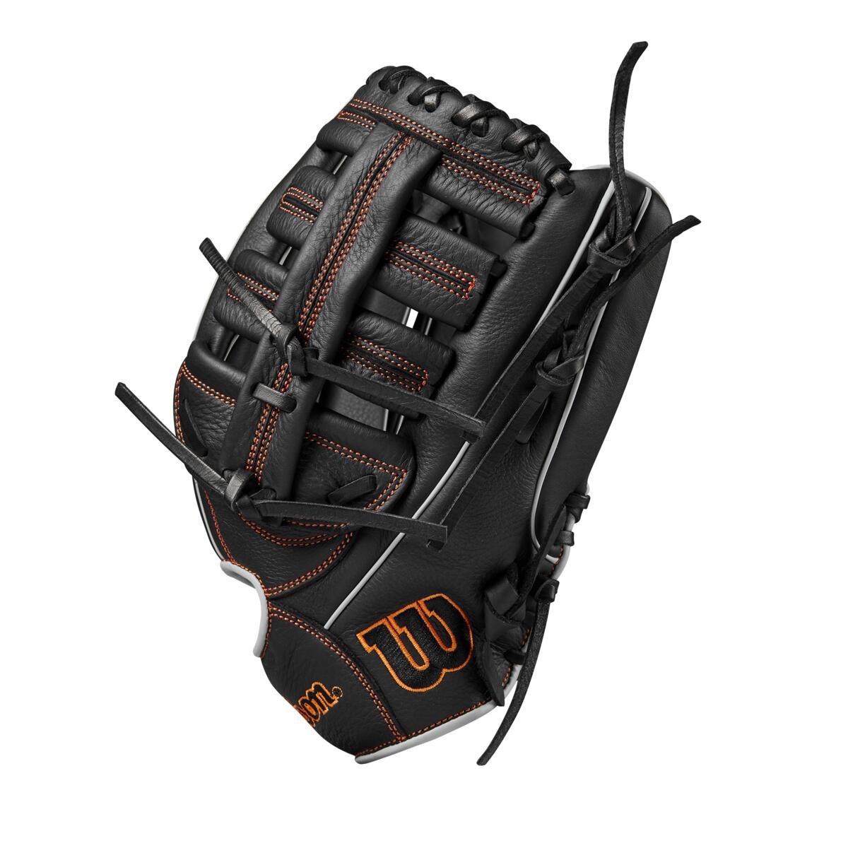 Wilson A700 Black/Silver/Orange 12.50" Baseball Glove WBW101430125