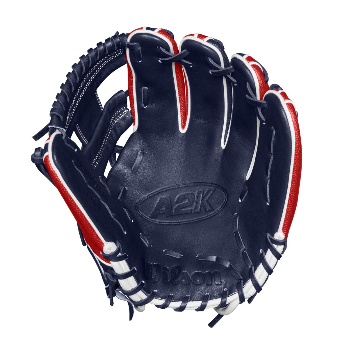 Wilson 2024 Fall A2K 1724SS Red/Navy 11.75" Baseball Glove WBW1026171175