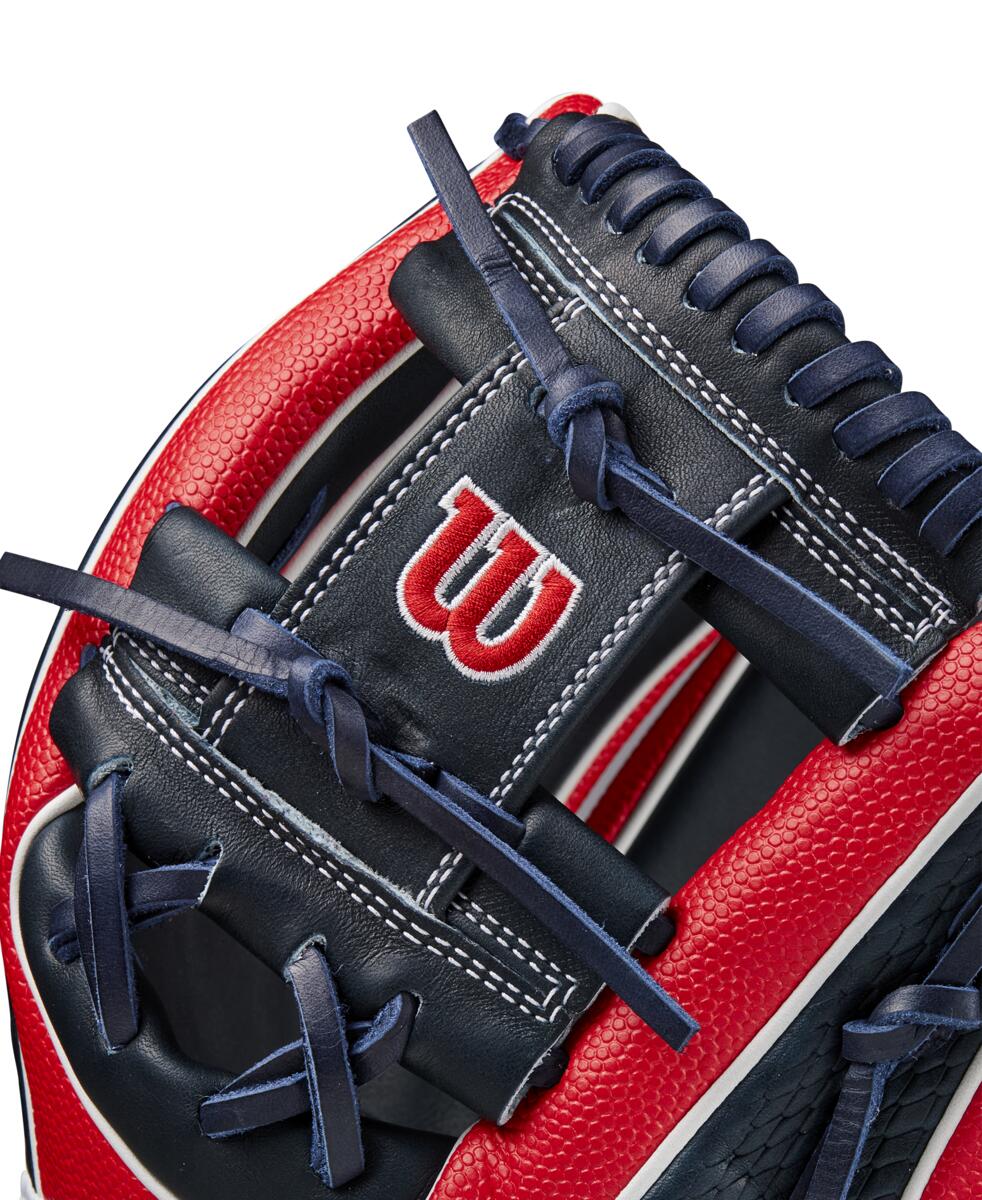 Wilson 2024 Fall A2K 1724SS Red/Navy 11.75" Baseball Glove WBW1026171175