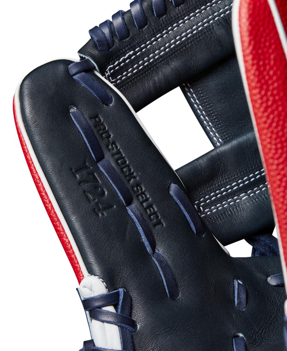 Wilson 2024 Fall A2K 1724SS Red/Navy 11.75" Baseball Glove WBW1026171175