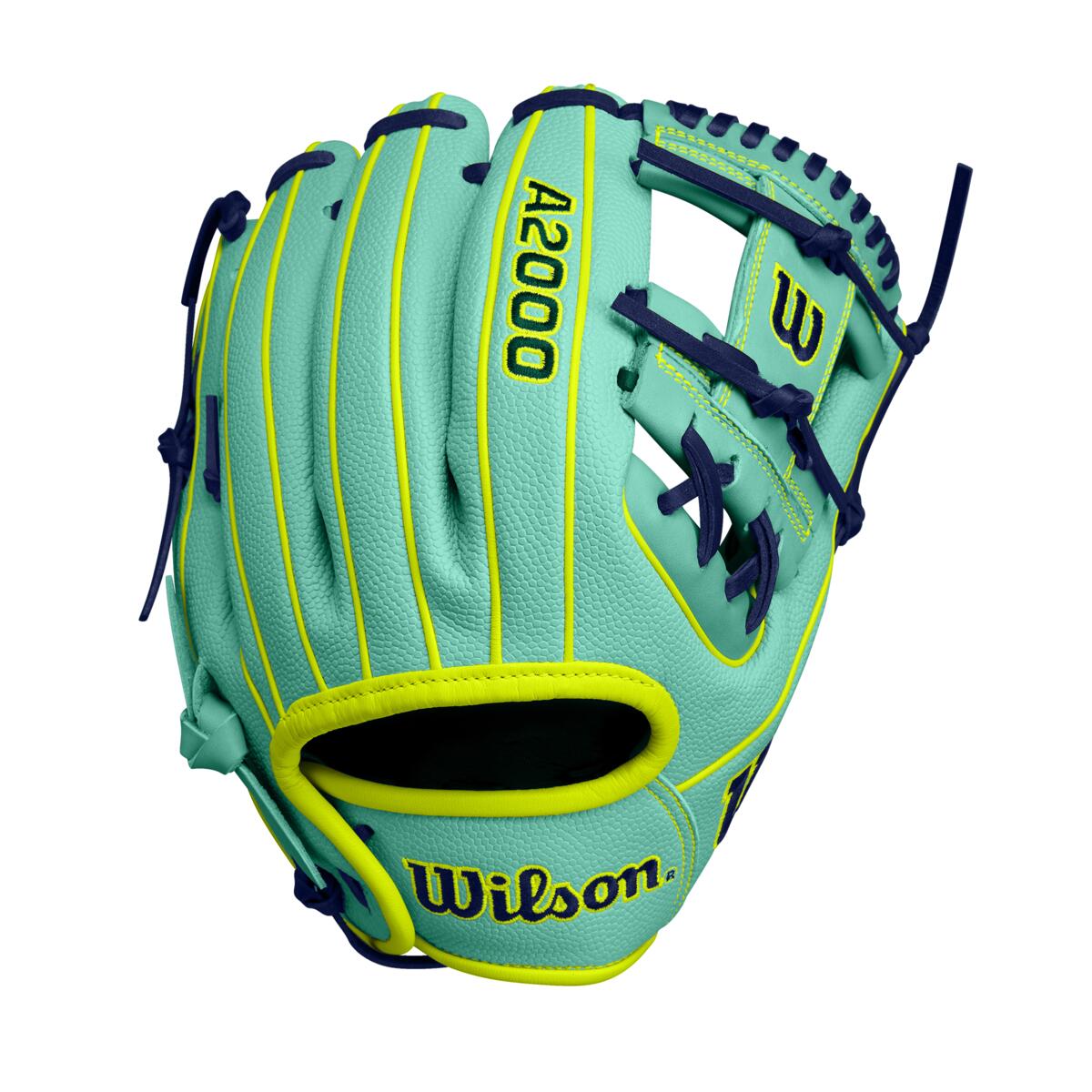 Wilson 2024 Fall A2000 DP15SS Seafoam/Optic 11.5" Baseball Glove WBW102275115