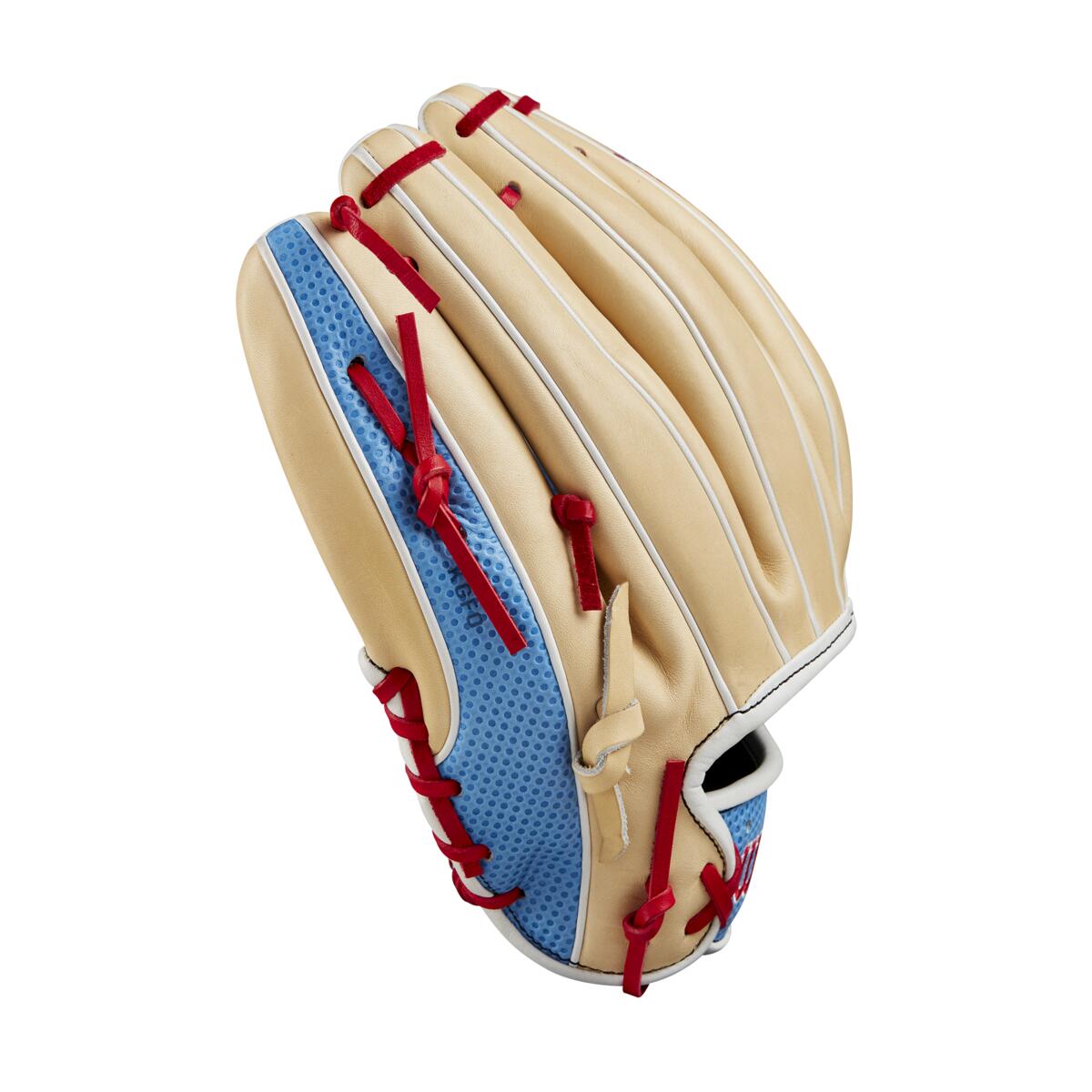 Wilson 2024 Fall A2000 1975 Blonde/Sky Blue 11.75" Baseball Glove WBW1022681175