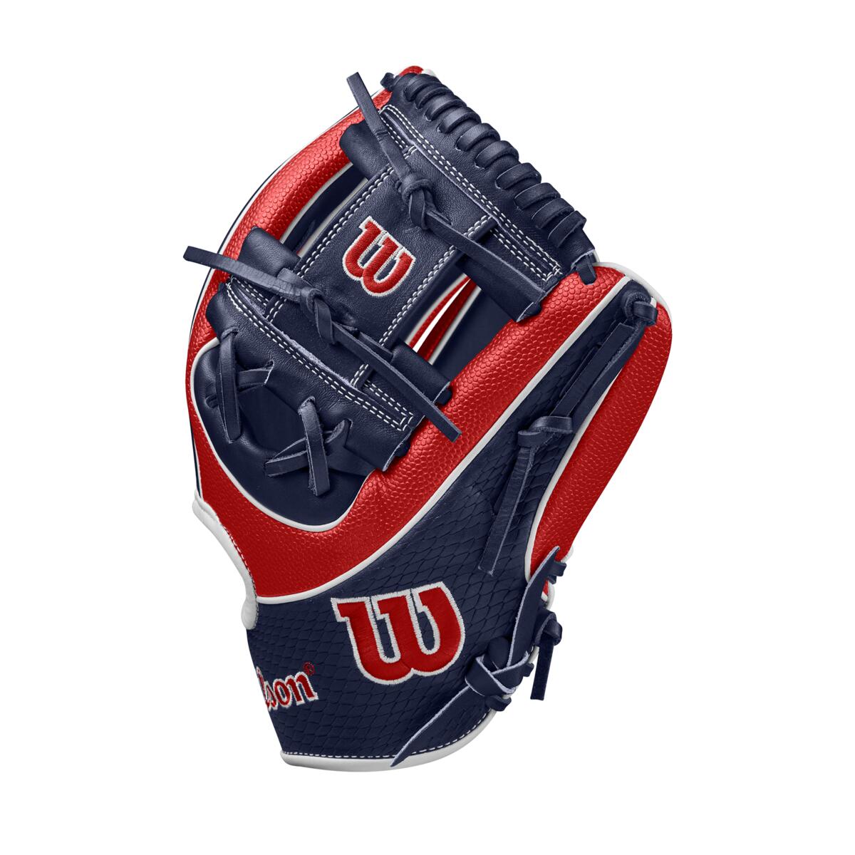 Wilson 2024 Fall A2K 1724SS Red/Navy 11.75" Baseball Glove WBW1026171175