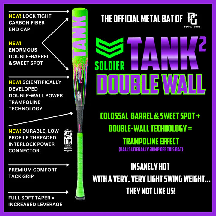 Soldier Tank 2026 DRIP Two Piece -10 USSSA Baseball Bat