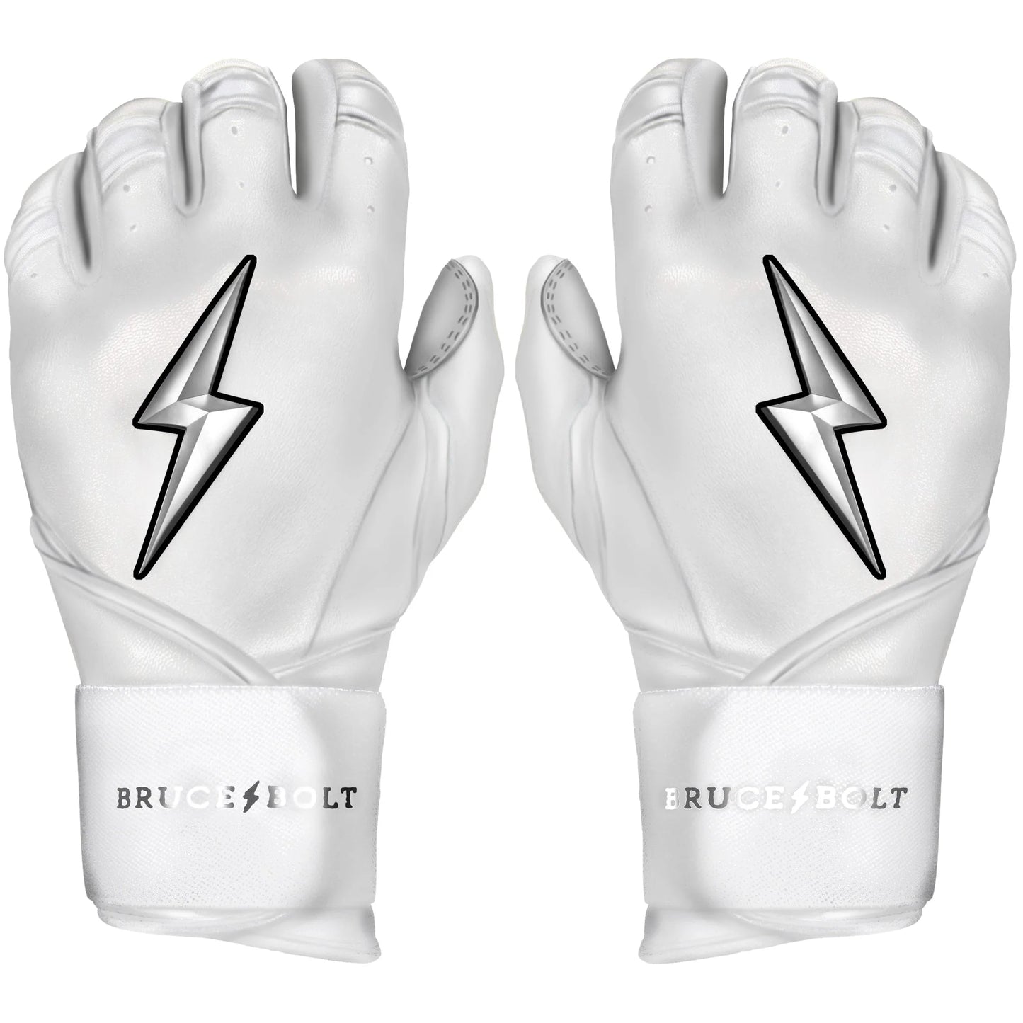 Bruce Bolt Premium Pro Chrome Series Long Cuff Batting Gloves
