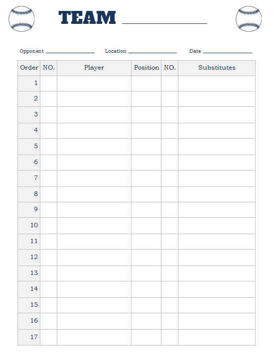 US Nationals Line-Up Cards