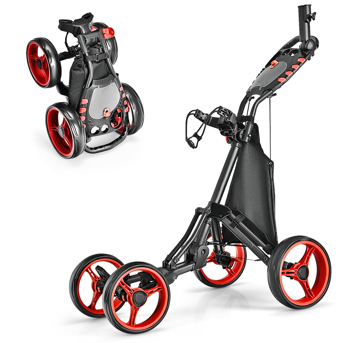 Golf Push Pull Cart with Foot Brake