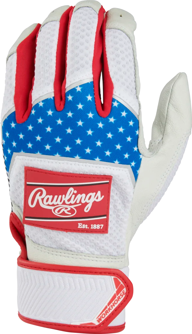 Rawlings Workhorse Pro USA Adult Baseball Batting Gloves