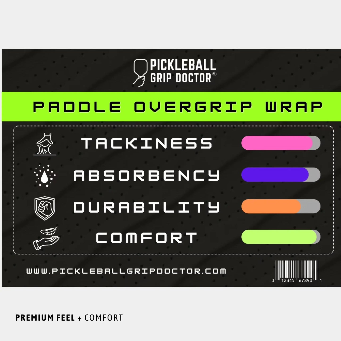 WrapGrip Premium Pickleball Paddle Grip Overgrip Wrap 8-Pack Assorted Colors