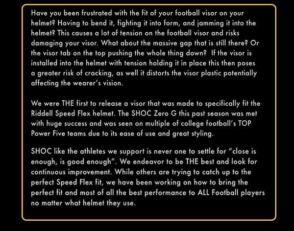 SHOC Zero G Plus | Football Visor