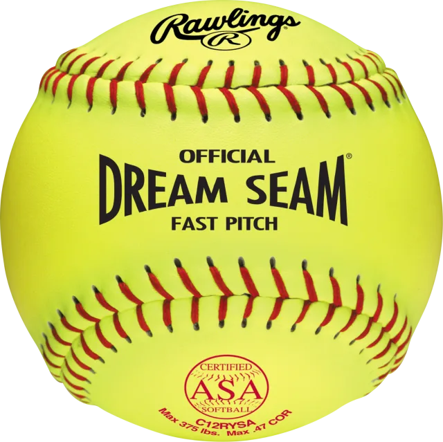 Rawlings 12" Pro Leather Dream Seam™ Softballs ASA Dozen C12RYLAH