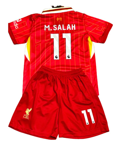 Mohamed Salah Liverpool Kids Jersey Set Soccer Football Toddler Youth Uniform Kit