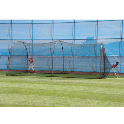 Heater Real 12" Softball Pitching Machine w/ Feeder & Xtender 24' Batting Cage