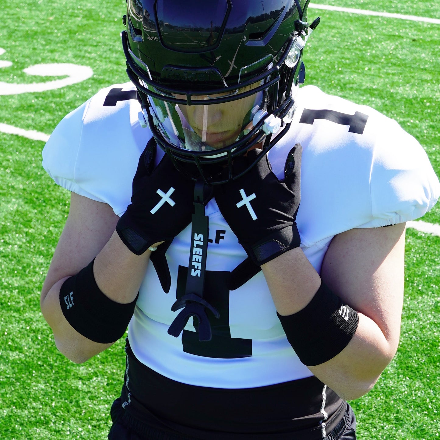 Faith Cross Sticky Football Receiver Gloves