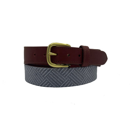 Needlepoint Texture Basketweave Steel Grey and Navy Blue