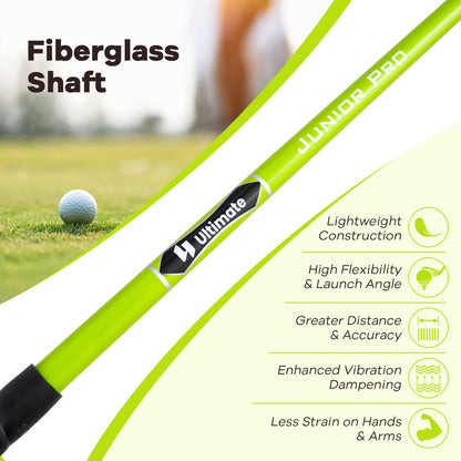 34 Inch 165CC Junior #3 Fairway Wood Golf Club with Fiberglass Shaft for Kids Ages 8-10
