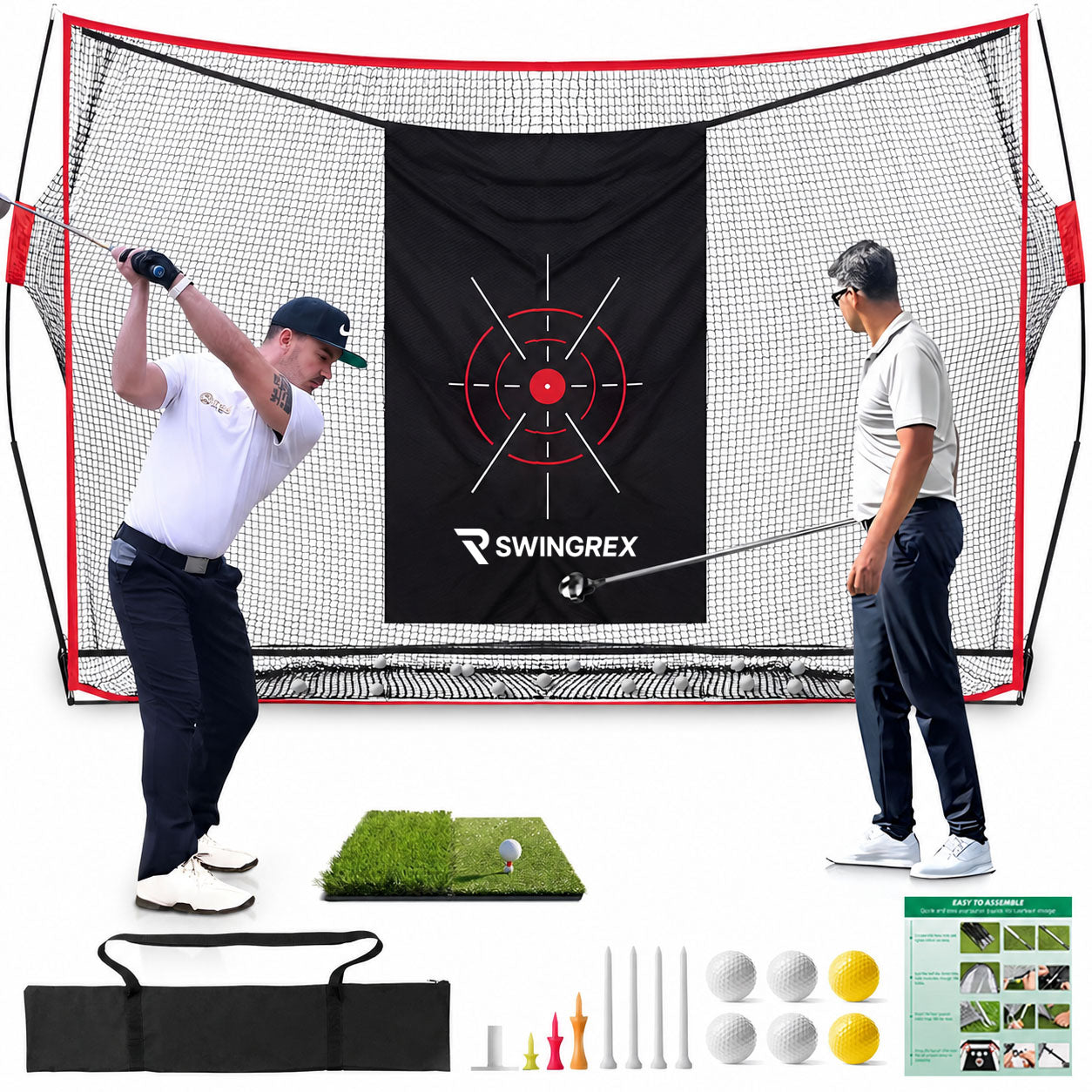 SwingRex Heavy Duty Golf Net for Real Golf Balls – Backyard Practice Net