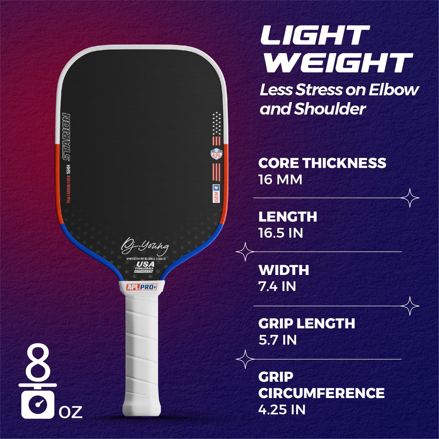 APL Frontier Pro+ 16mm Pickleball Paddle | Carbon Fiber | Gen 4 Thermoformed Foam Technology