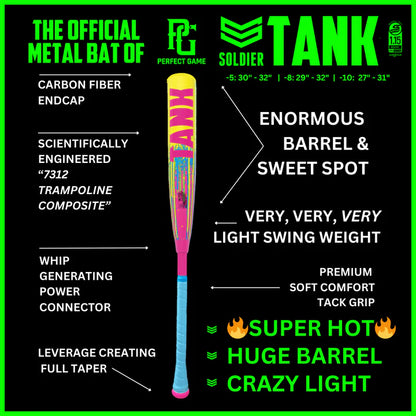 Soldier 2025 Tank Two-Piece USSSA -5 Baseball Bat
