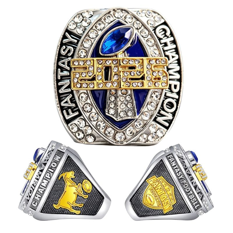 2026 Fantasy Football Championship Ring Replica- Colorful Enamel Front Design