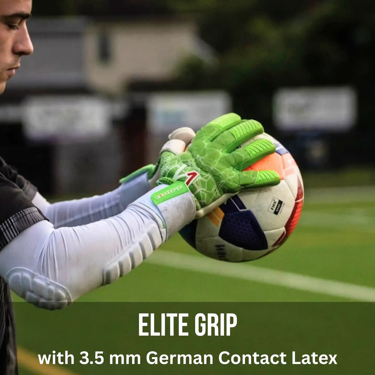 C-TEC Green and White with Thin Neoprene Backhand for Cold Weather