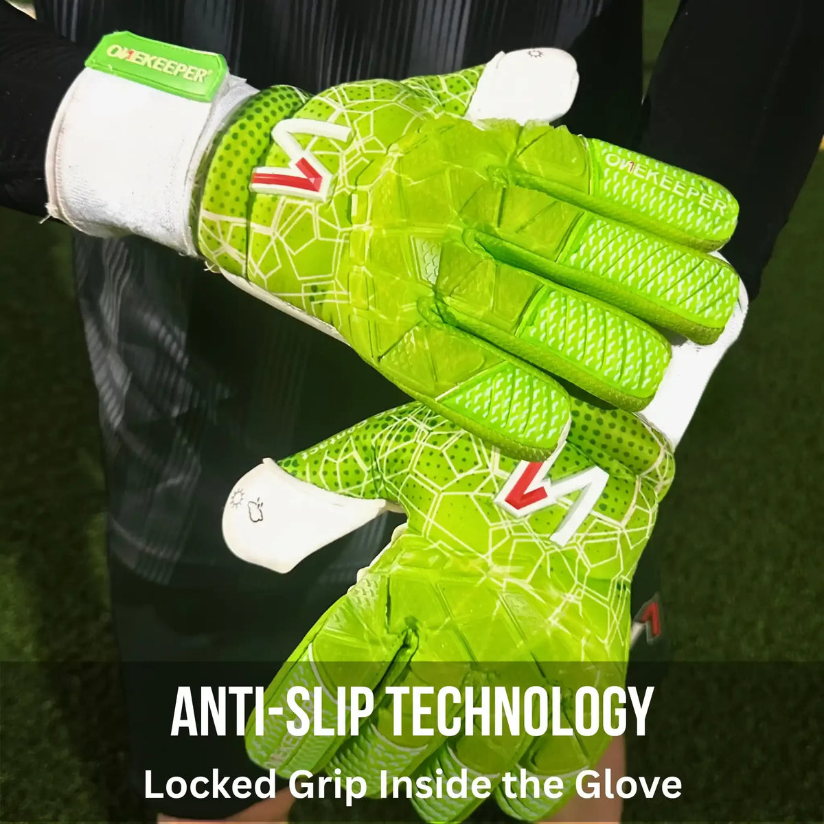 C-TEC Green and White with Thin Neoprene Backhand for Cold Weather