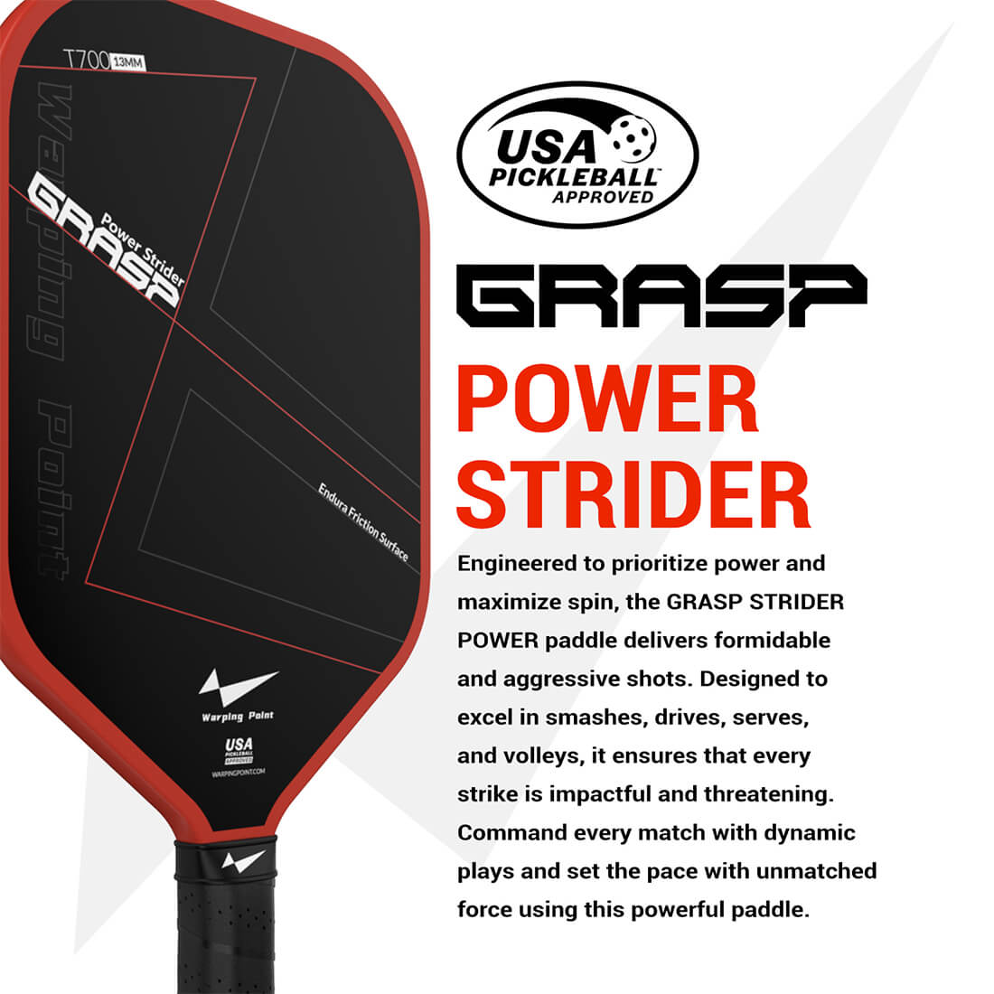 Grasp Pickleball Paddle - 13mm