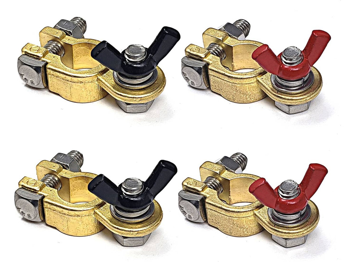 Marine Grade Battery Terminal Top Post Kit for RV, Trucks, Boats, Cars, Campers, Golf Carts (Military Spec. B-12128C)