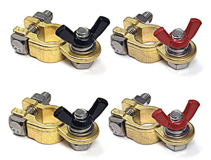 Marine Grade Battery Terminal Top Post Kit for RV, Trucks, Boats, Cars, Campers, Golf Carts (Military Spec. B-12128C)