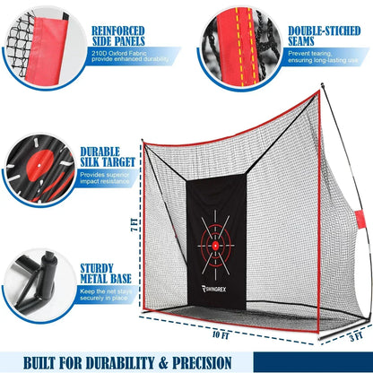 SwingRex Heavy Duty Golf Net for Real Golf Balls – Backyard Practice Net