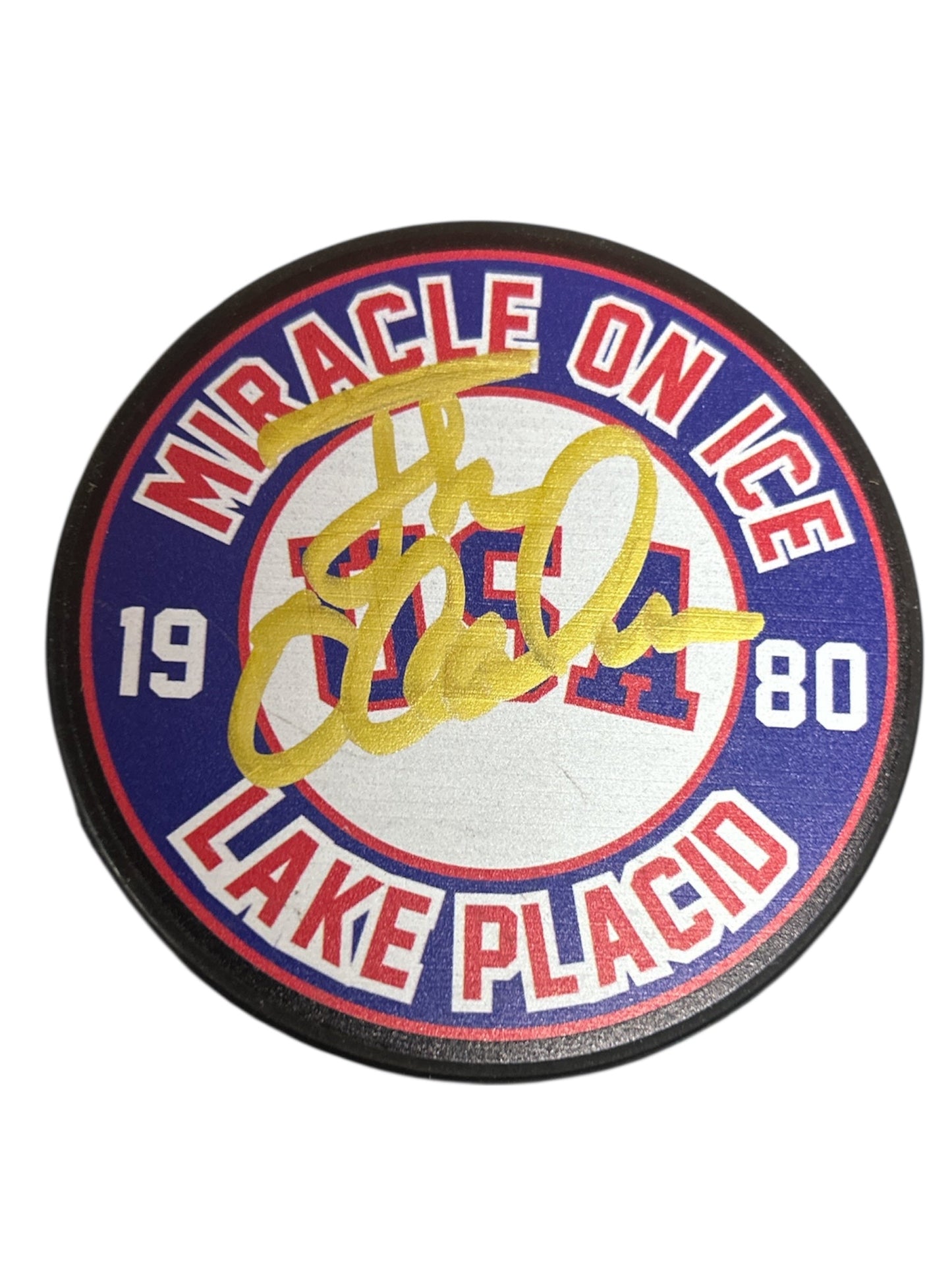 Jack O'Callahan Miracle on Ice 1980 USA Lake Placid Hockey Puck - Signed