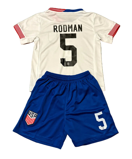 Trinity Rodman Home White Kids Soccer Jersey -All Kid Sizing
