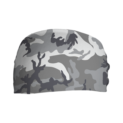 Cooling Headband: Gray Camo