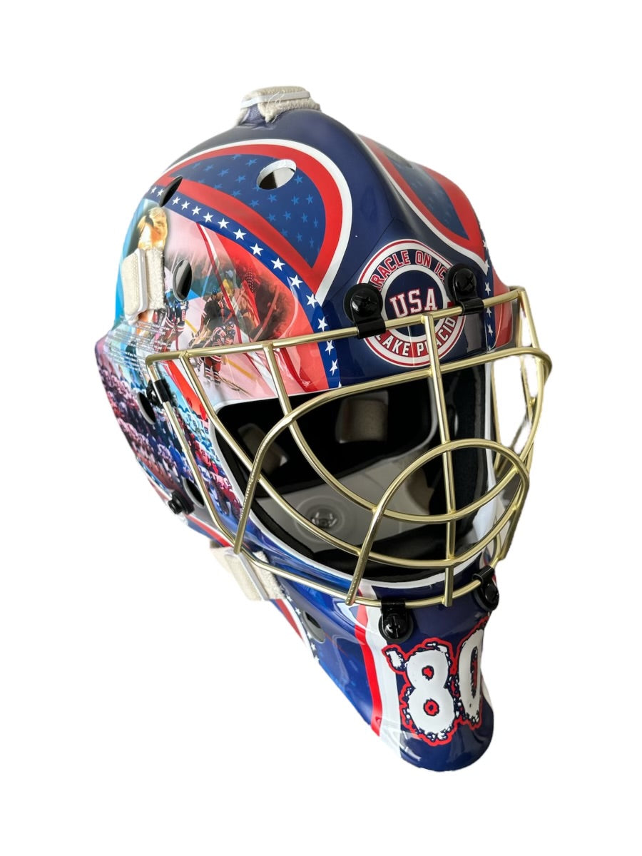 Jack O'Callahan USA Hockey Miracle on Ice 1980 Gold Full Size Goalie Mask