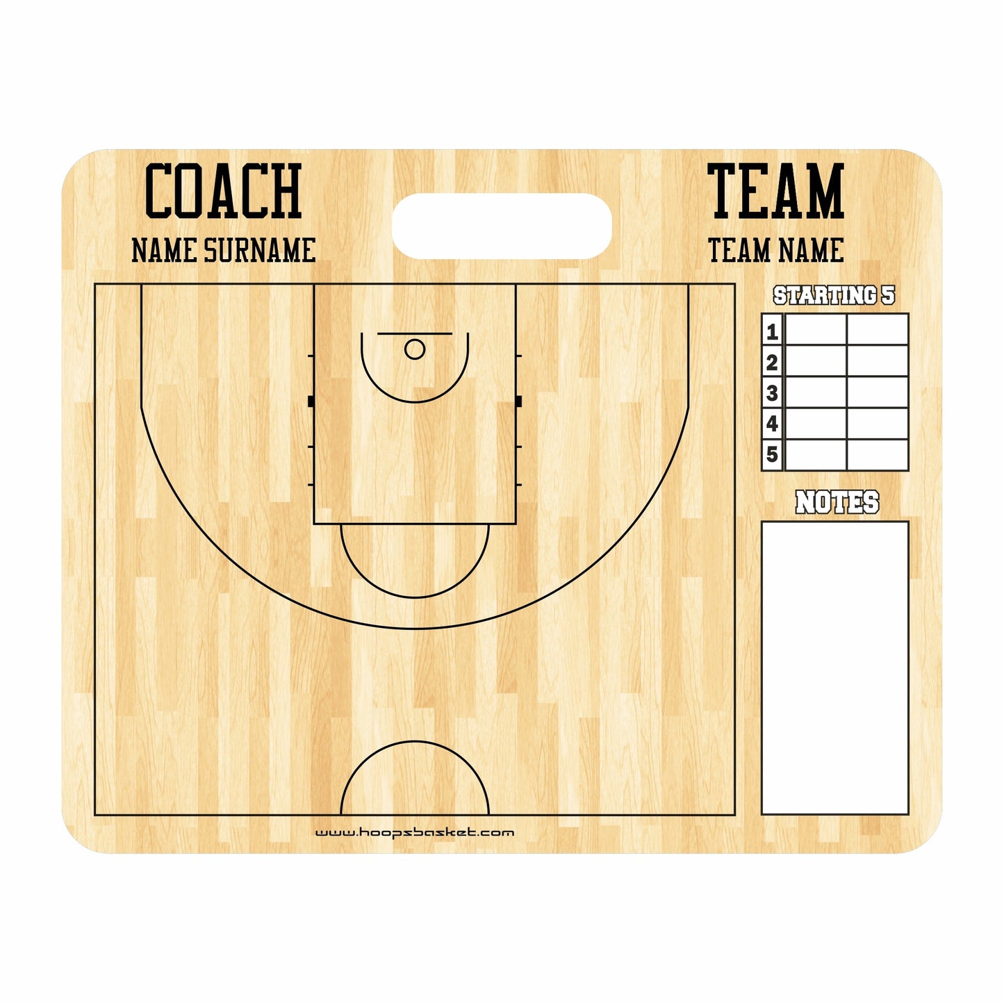 Custom FIBA Basketball Coaching Board 15.7 x 12.6 in (Magnetic)