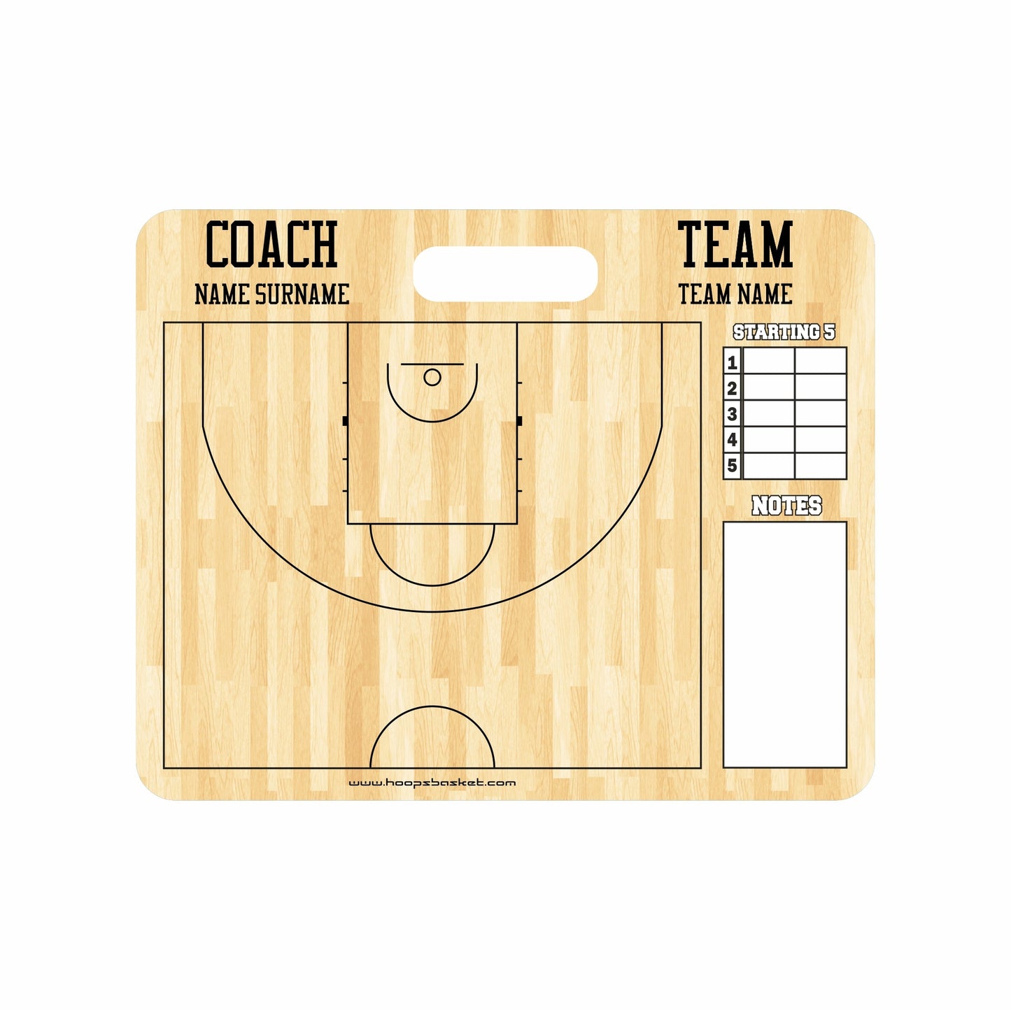 Custom FIBA Basketball Coaching Board 11.4 x 9.4 in (Magnetic)