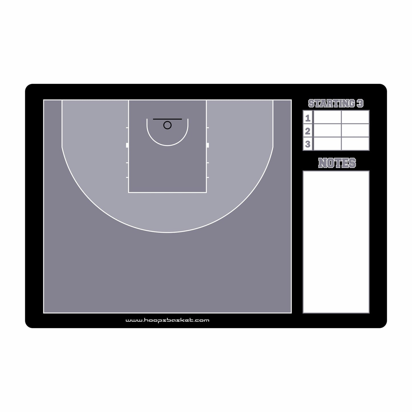 Custom 3x3 Basketball Coaching Board 15.7 x 10.6 in (Classic)