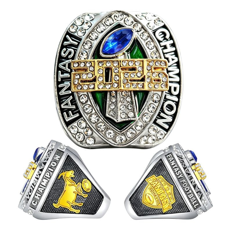 2026 Fantasy Football Championship Ring Replica- Colorful Enamel Front Design