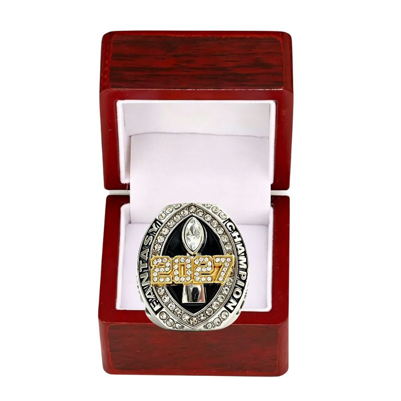 2027 Fantasy Football Championship Ring Replica – with Color Enamel Design