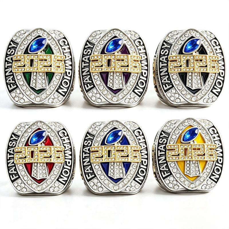 2026 Fantasy Football Championship Ring Replica- Colorful Enamel Front Design